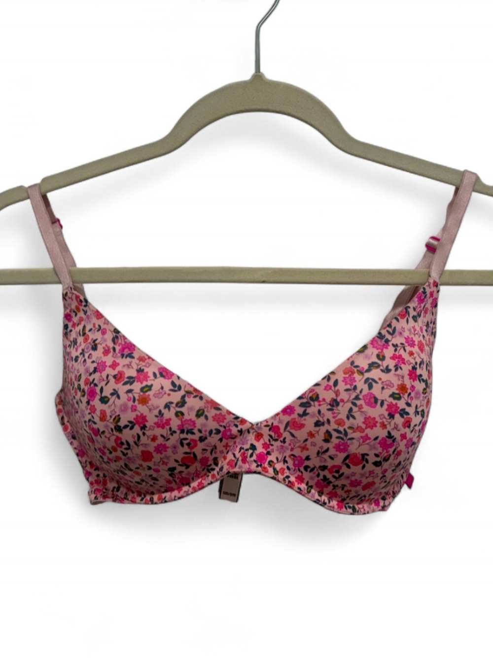 Victoria's Secret Pink Floral Padded No Wire Bra with Adjustable Straps